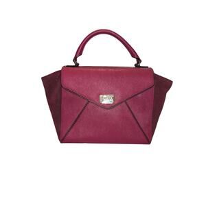 Kate Spade New York Satchel Handbag Pink/Burgundy Saffiano Leather & Suede